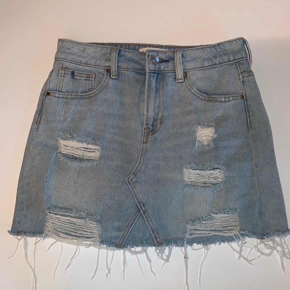 PacSun Distressed Denim Skirt